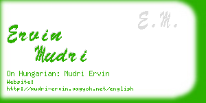 ervin mudri business card